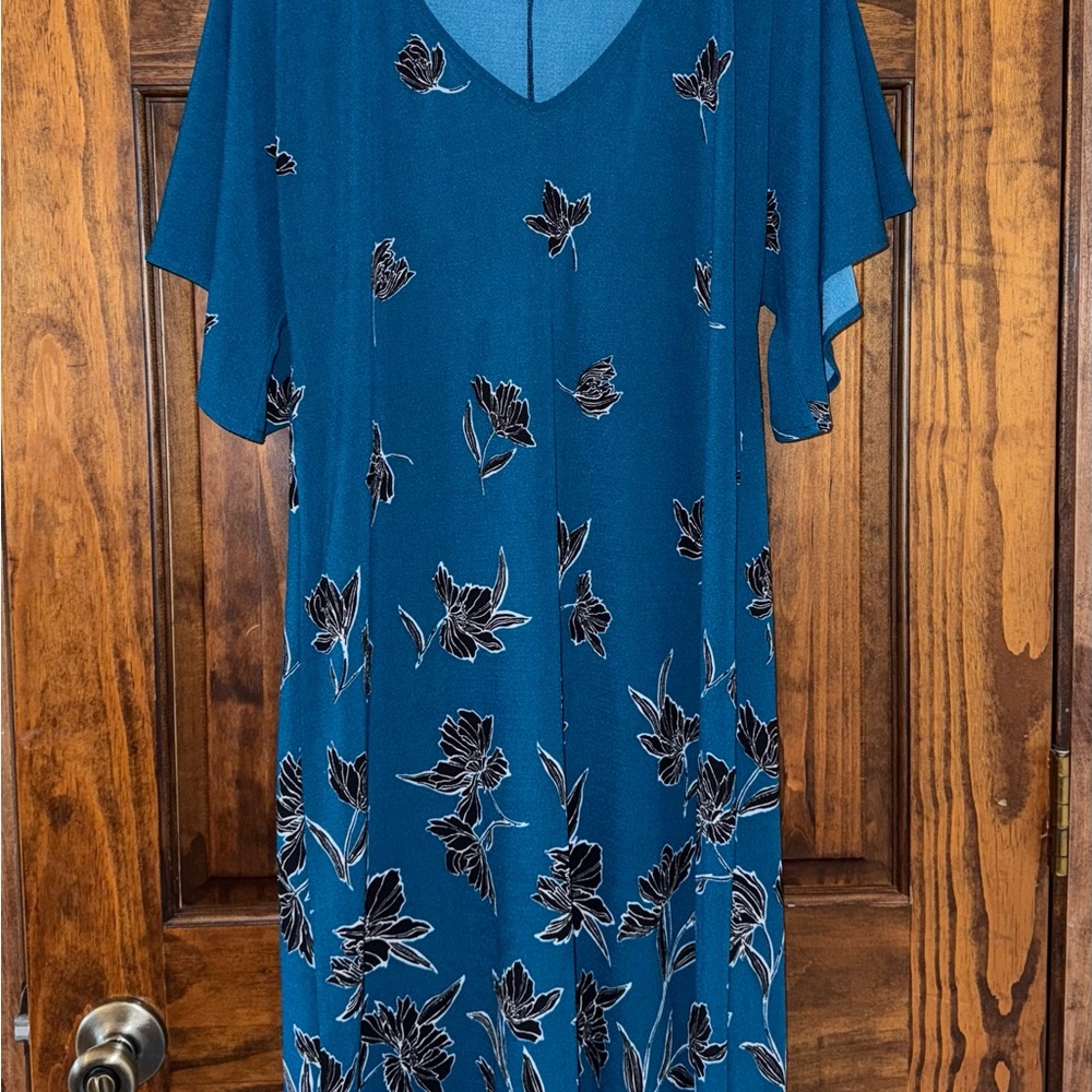 Teal Floral Dress